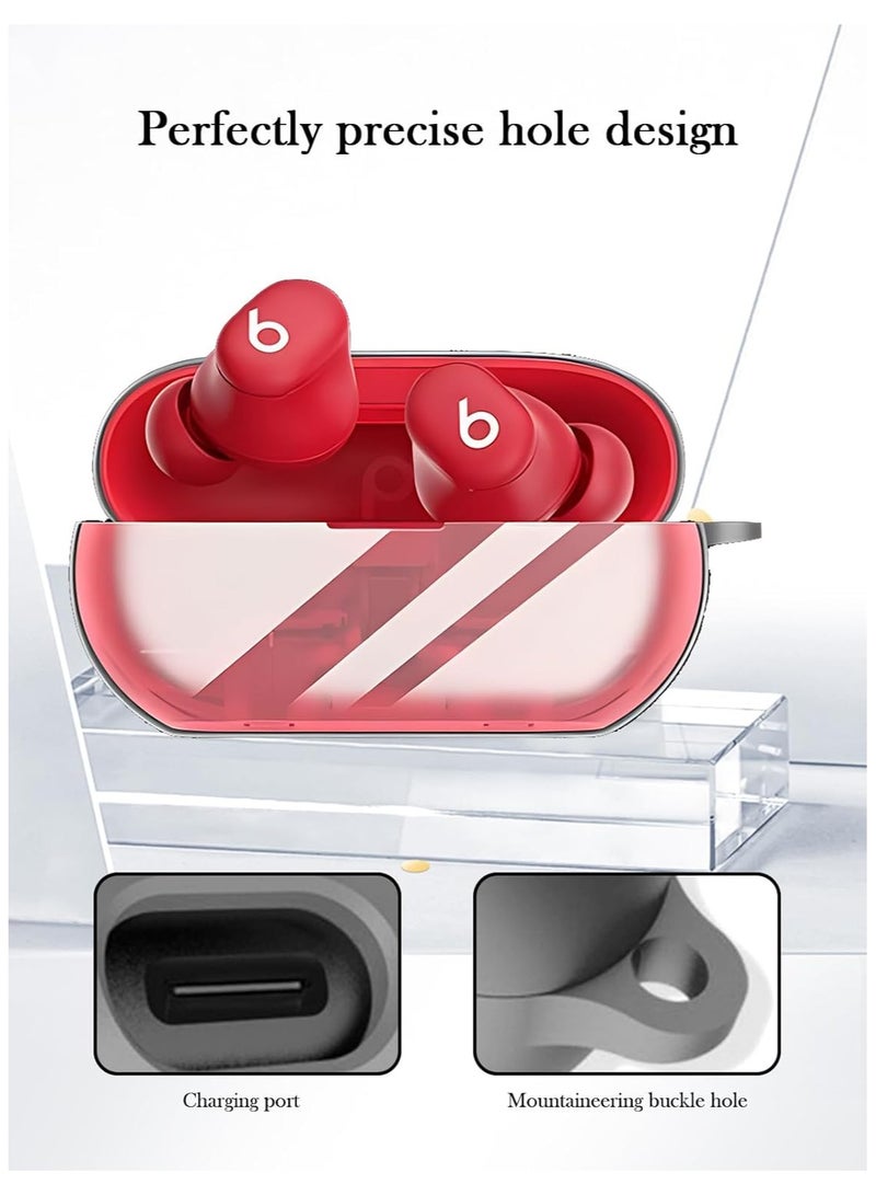 Clear Case for Beats Solo Buds ,Shockproof Design Full Protective Soft Transparent TPU Case with Keychain and Cleaning Pen-Clear - Image 5