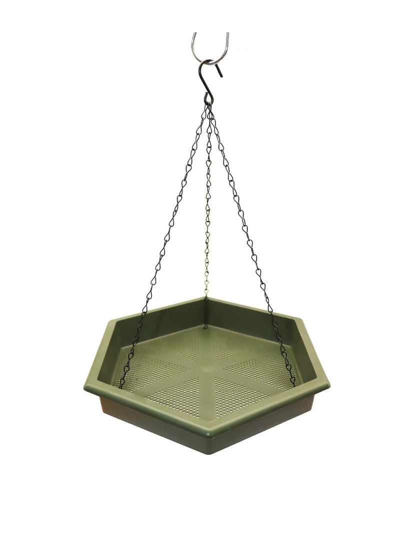 Generic Hanging Bird Feeder, Humming Birds Feeders for Outside, Outdoors 2 in 1 Bird Bath Seed Tray, Outdoor Garden Backyard Outside Decoration for Wild Birds, Cardinal, Bluebird, Chickadee, House Finch  - Image 4