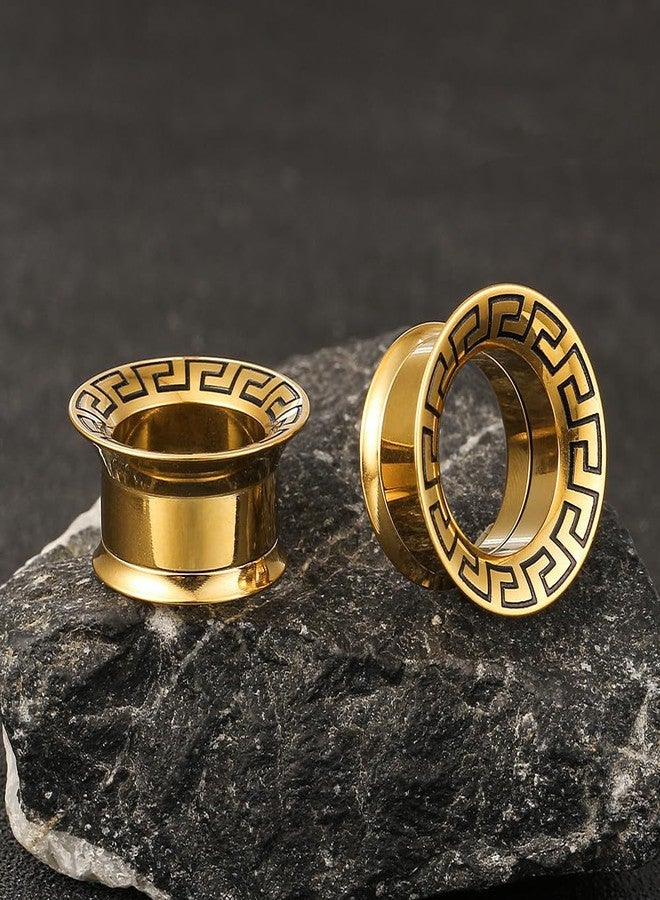 Earblity 2 PCS ear gauges horn pattern 5/8'' (16mm) cute Ear tunnels Plugs 316 Stainless Steel Gold Ear Gauges Weight ear Plugs Hypoallergenic expander Piercing Body Jewelry - Image 4