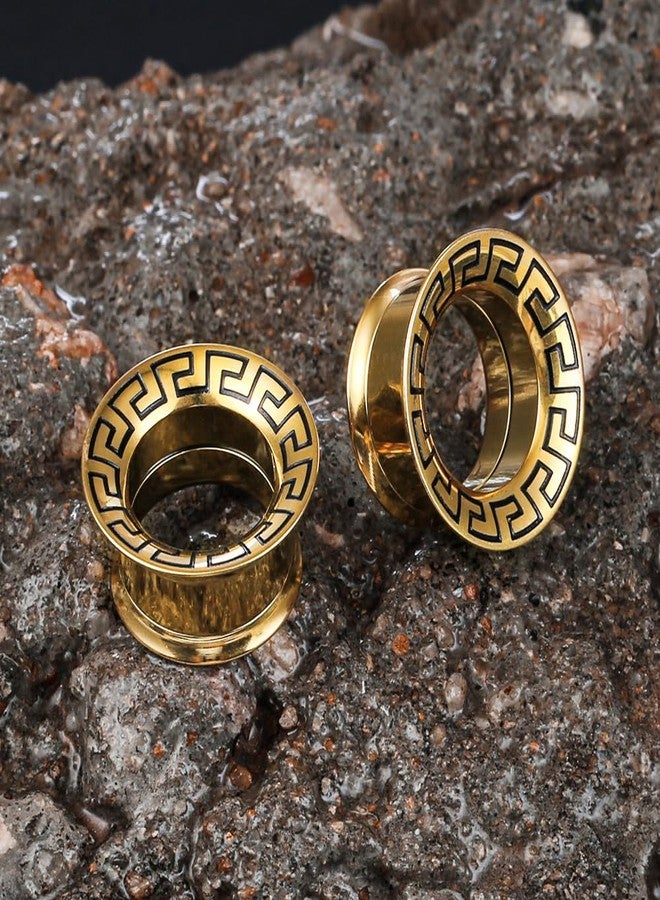 Earblity 2 PCS ear gauges horn pattern 5/8'' (16mm) cute Ear tunnels Plugs 316 Stainless Steel Gold Ear Gauges Weight ear Plugs Hypoallergenic expander Piercing Body Jewelry - Image 5