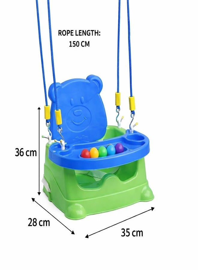 Braintastic كرسي داعم للأطفال الرضع 6 في 1، متعدد الاستخدامات: كرسي أرضي، كرسي طعام، وكرسي لعب | صينية قابلة للفصل، دعامة أمان | أخضر وأزرق - Image 4