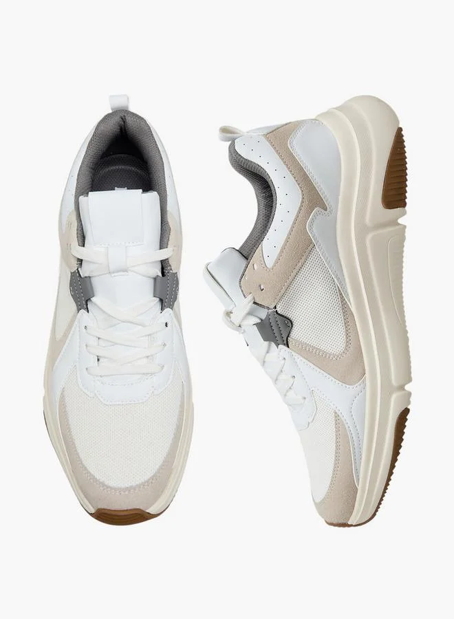 Men Panelled Lace-Up Sneakers