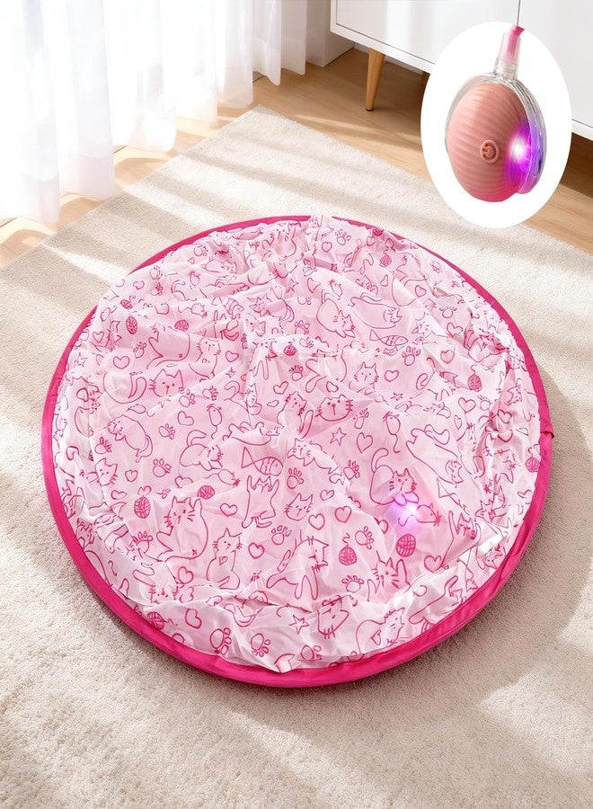 Petrizz Upgraded Rechargeable Interactive Cat Toy Ball with Hunting Cover - Smart Automatic Rolling, Obstacle Avoidance, Indoor Exercise for Cats to Release Energy & Instincts (Pink) - Image 1