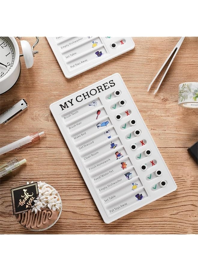 erorex - 2Pcs Self Discipline Punch Card Daily Planner Checklist For Kids Memo List Planner Board Removable Plastic For Home Reusable Planner Checklist To Do List Memo For Kids - Image 1