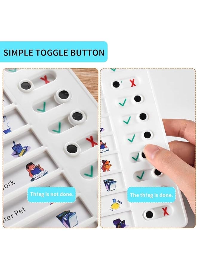 erorex - 2Pcs Self Discipline Punch Card Daily Planner Checklist For Kids Memo List Planner Board Removable Plastic For Home Reusable Planner Checklist To Do List Memo For Kids - Image 1