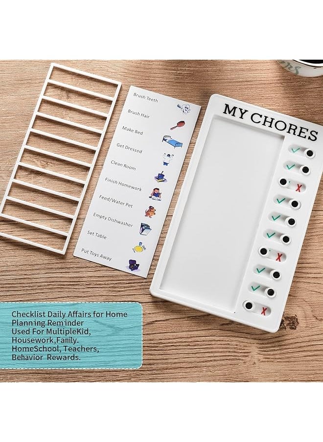 erorex - 2Pcs Self Discipline Punch Card Daily Planner Checklist For Kids Memo List Planner Board Removable Plastic For Home Reusable Planner Checklist To Do List Memo For Kids - Image 1
