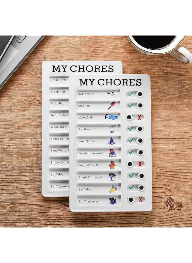 erorex - 2Pcs Self Discipline Punch Card Daily Planner Checklist For Kids Memo List Planner Board Removable Plastic For Home Reusable Planner Checklist To Do List Memo For Kids - Image 1