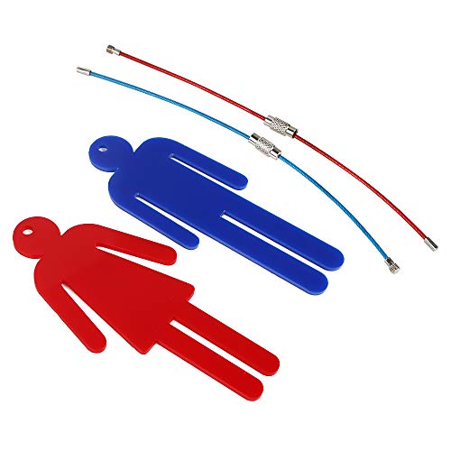 Saganizer Men Women Unisex Acrylic Restroom Dressing Room Keychains Tags - Perfect for designating Bathroom Keys at Office/School/Restaurant/Store/Classroom 2 Pack Protective Film Coating Remove Before Using - Image 2