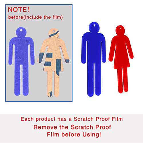 Saganizer Men Women Unisex Acrylic Restroom Dressing Room Keychains Tags - Perfect for designating Bathroom Keys at Office/School/Restaurant/Store/Classroom 2 Pack Protective Film Coating Remove Before Using - Image 4