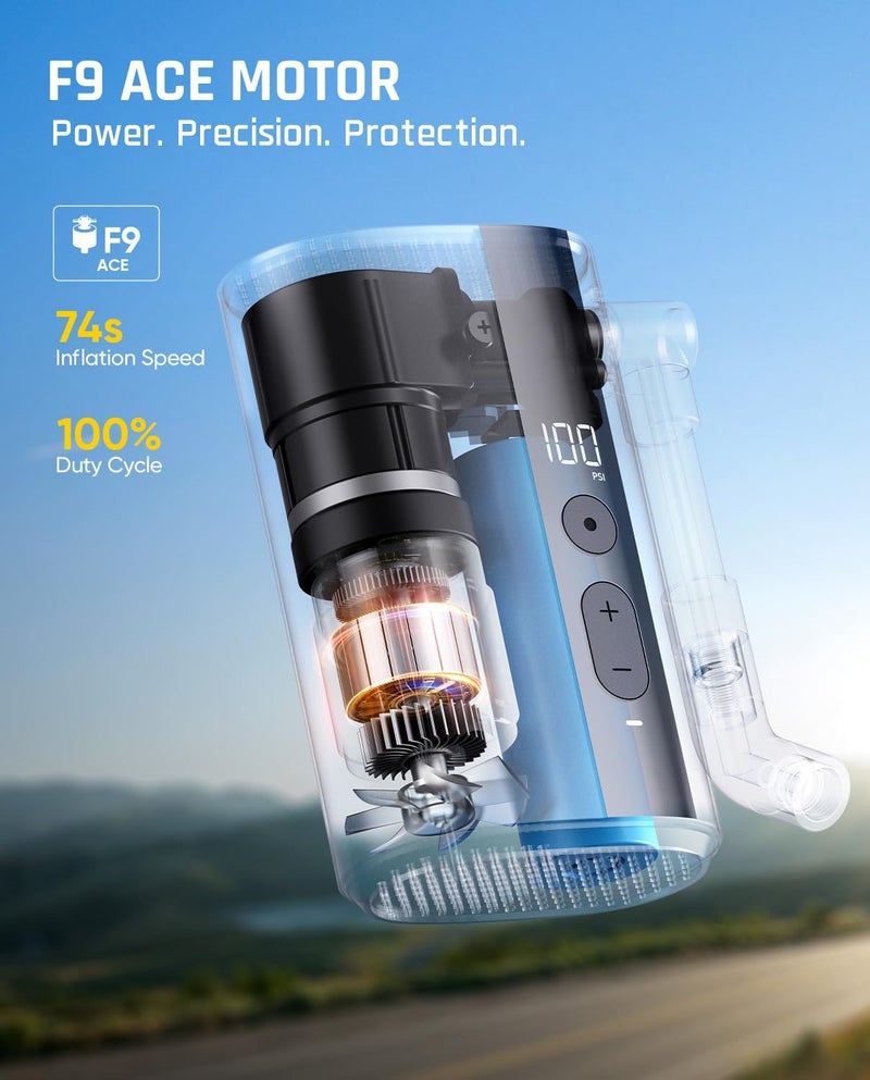 Fanttik X9 Ace Mini Bicycle Tire Pump - 150 PSI Electric Air Pump with Gauge for Presta and Schrader Valves - Image 5