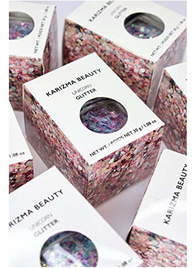 KARIZMA - Unicorn Body Glitter - 30g Chunky Face, Hair, Eye & Body Glitter Set for Women - Rave & Festival Accessories - Image 1
