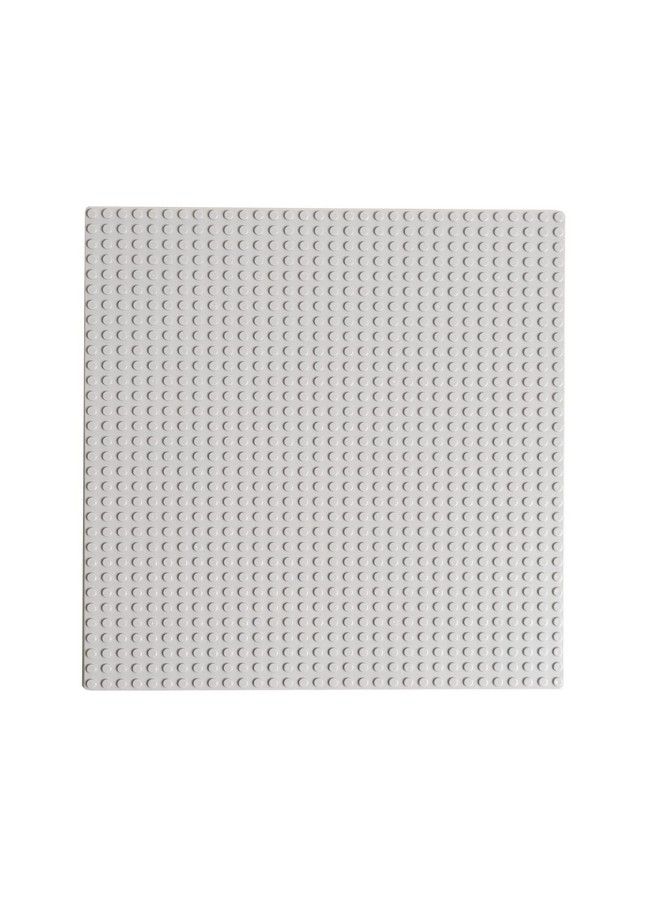 EduToys Plastic Base Plate Board For Building Blocks Bricks (10 X 10 Inches Grey) - Image 1