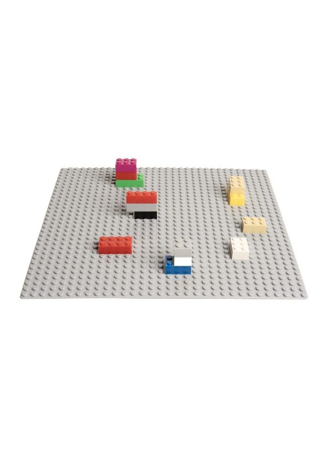 EduToys Plastic Base Plate Board For Building Blocks Bricks (10 X 10 Inches Grey) - Image 3