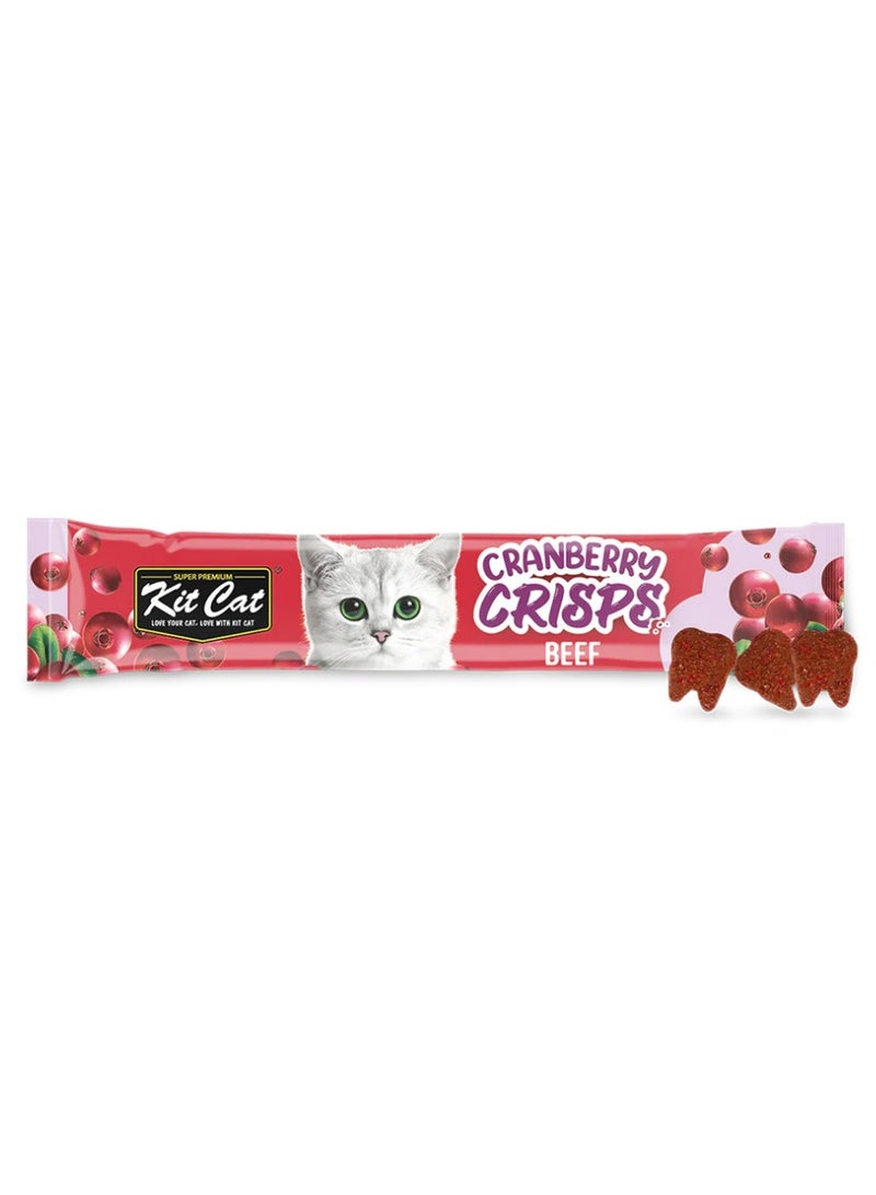 Kit Cat Cranberry Crisps Cat Treats - 20g - Beef Flavor - Healthy and Delicious Snacks for Cats - Image 1