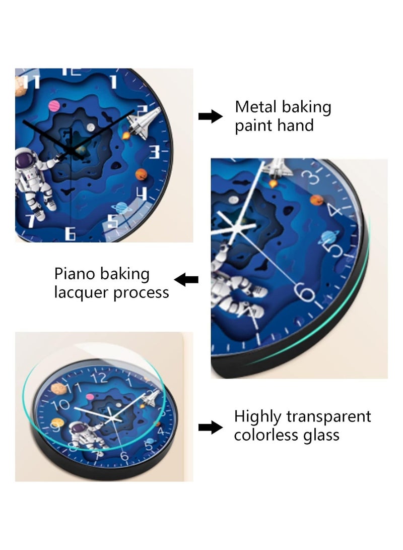 YelaJoy Wall Clock for Kids,Space Silent Creative Wall clock, Space Travel Themed,perated for Wall Clock for Classroom, Bedroom, Bathroom, Living Room, Restaurant, Children's Room,Kitchen - Image 2