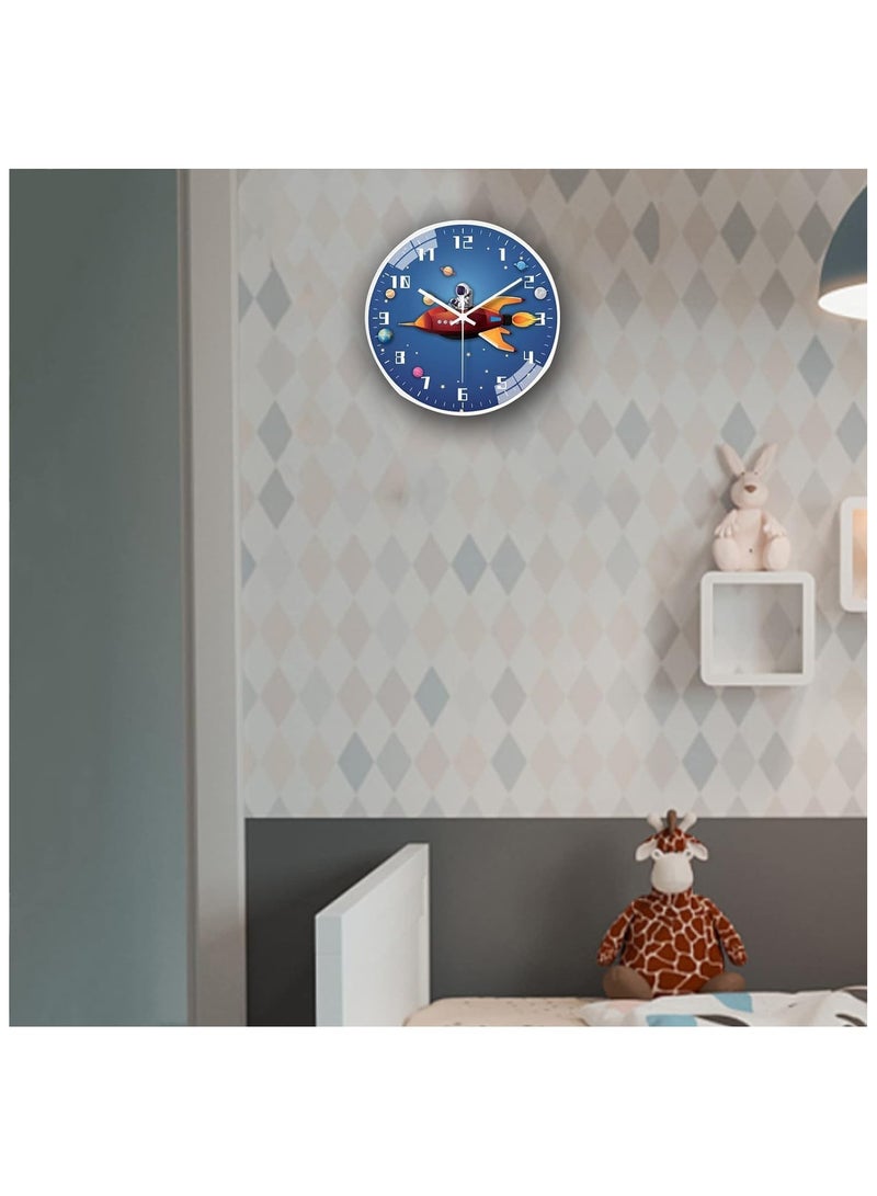 YelaJoy Wall Clock for Kids,Space Silent Creative Wall clock, Space Travel Themed,perated for Wall Clock for Classroom, Bedroom, Bathroom, Living Room, Restaurant, Children's Room,Kitchen - Image 3