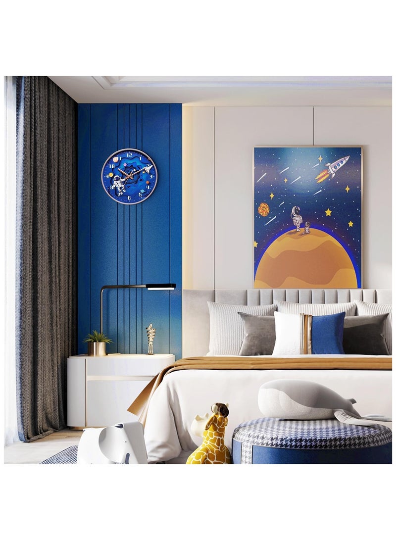 YelaJoy Wall Clock for Kids,Space Silent Creative Wall clock, Space Travel Themed,perated for Wall Clock for Classroom, Bedroom, Bathroom, Living Room, Restaurant, Children's Room,Kitchen - Image 5