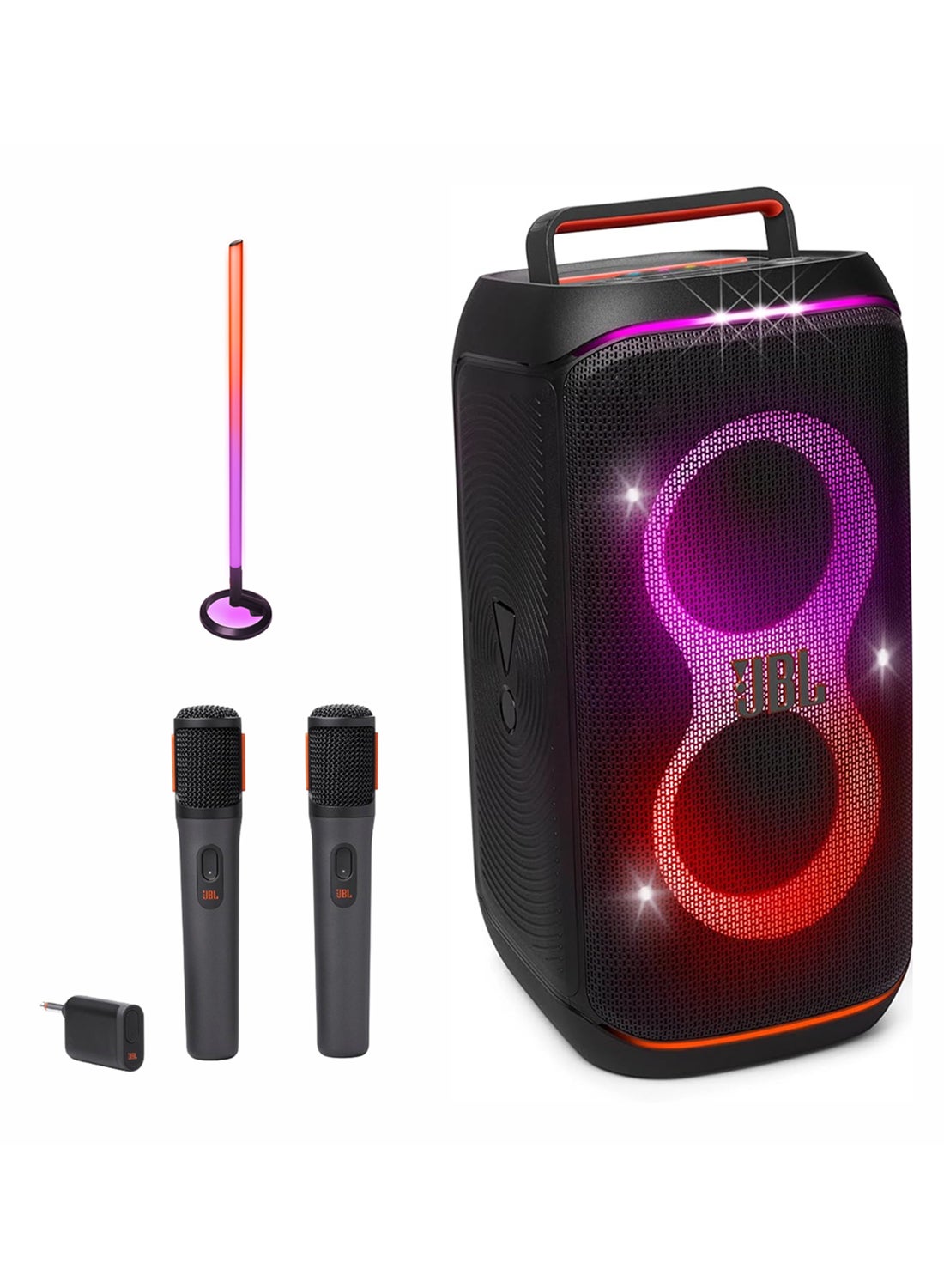 PartyBox Club 120 Wireless Party Speaker, + PartyLight Stick + Digital wireless microphones JBLPBCLUB120UK+JBLPLSTICK+JBLPBWIRELESSMIC Black