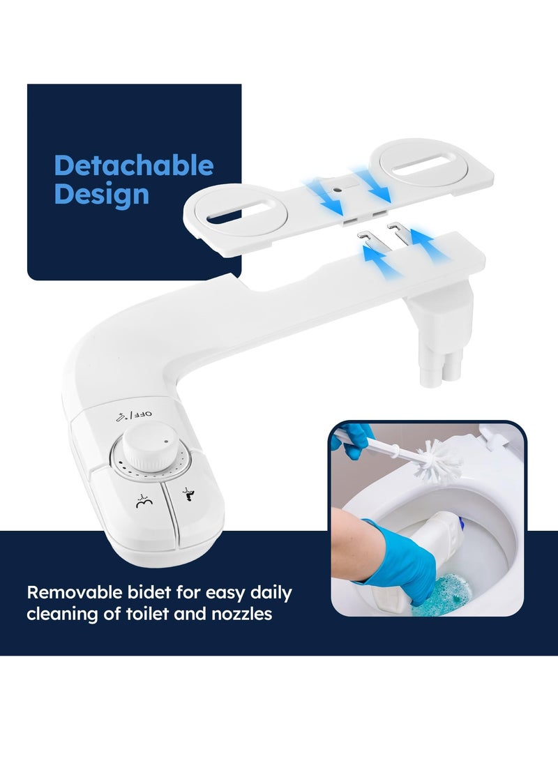 Excefore Bidet Attachment for Toilet, Non-Electric Retractable Self-Cleaning Nozzle for Existing Toilets, Ultra-Slim Bidets for Existing Toilets, Non-Electric, Adjustable Water Pressure (White) - Image 3