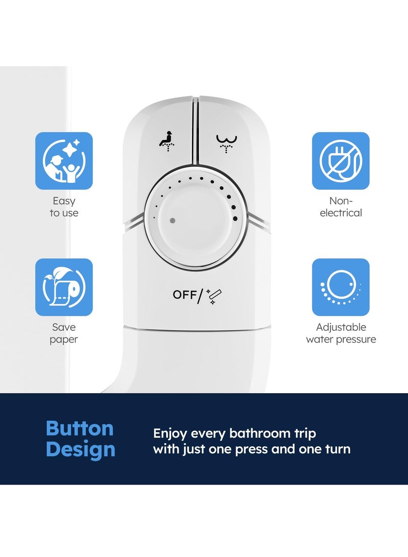 Excefore Bidet Attachment for Toilet, Non-Electric Retractable Self-Cleaning Nozzle for Existing Toilets, Ultra-Slim Bidets for Existing Toilets, Non-Electric, Adjustable Water Pressure (White) - Image 5