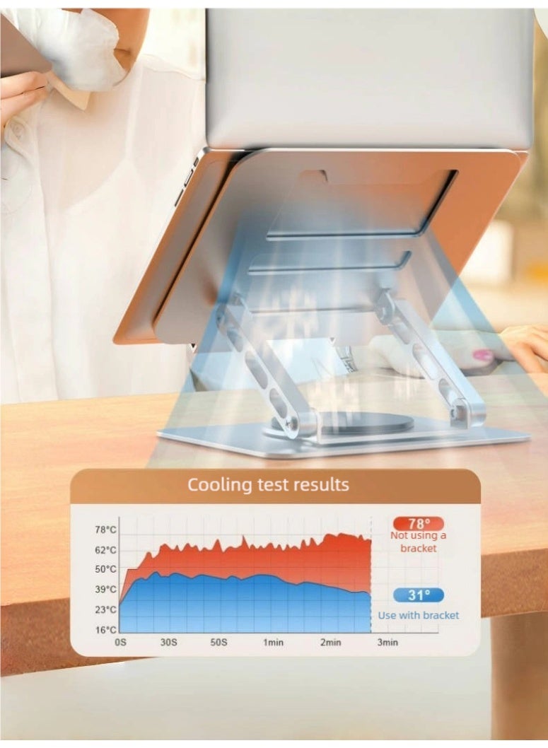 360° Rotating Foldable Ergonomic Laptop Stand - Universal Holder for 10-17" MacBook Dell XPS & Most Notebooks - Image 4