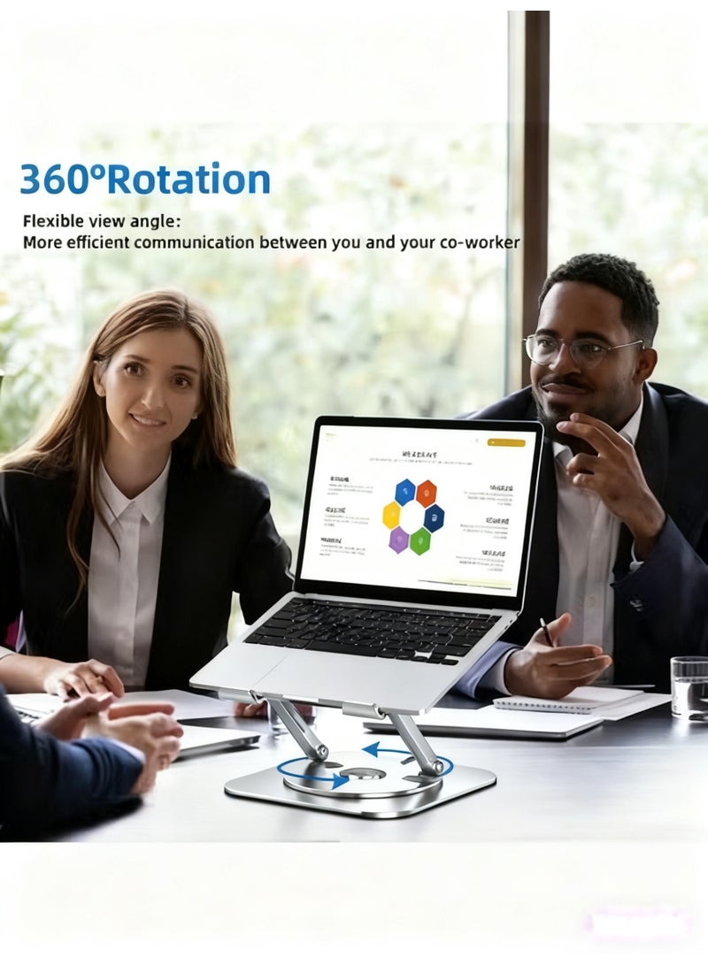 360° Rotating Foldable Ergonomic Laptop Stand - Universal Holder for 10-17" MacBook Dell XPS & Most Notebooks - Image 2