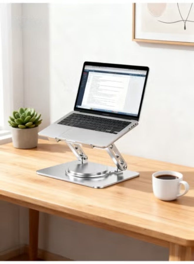 360° Rotating Foldable Ergonomic Laptop Stand - Universal Holder for 10-17" MacBook Dell XPS & Most Notebooks - Image 1