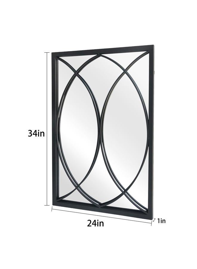 HQiJun Wall Mirror Decorative Mirrors Farmhouse for Living Room Bedroom Entryway Bathroom Vanity (black5) - Image 2