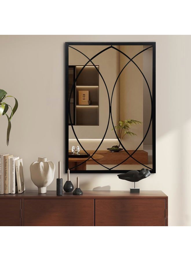 HQiJun Wall Mirror Decorative Mirrors Farmhouse for Living Room Bedroom Entryway Bathroom Vanity (black5) - Image 1
