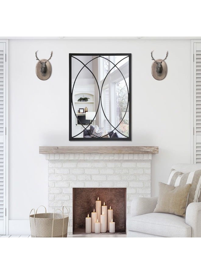 HQiJun Wall Mirror Decorative Mirrors Farmhouse for Living Room Bedroom Entryway Bathroom Vanity (black5) - Image 4