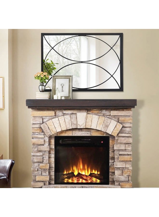 HQiJun Wall Mirror Decorative Mirrors Farmhouse for Living Room Bedroom Entryway Bathroom Vanity (black5) - Image 5