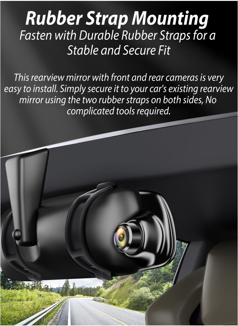 DBLEW - 1080P HD Smart DVR Rearview Mirror Dash Cam with Front and Rear Dual Cameras, 170° Wide Angle Backup Cameras, Car Video Recorder Vehicle Blackbox with Night Vision, Motion Detection, Gravity-Sensor, Anti-Glare, 10" LCD Screen, Waterproof Rear Camera, Automatic Loop Recording, Reverse Parking Assistance Easy Installation, Supports up to 32GB TF Card - Image 1