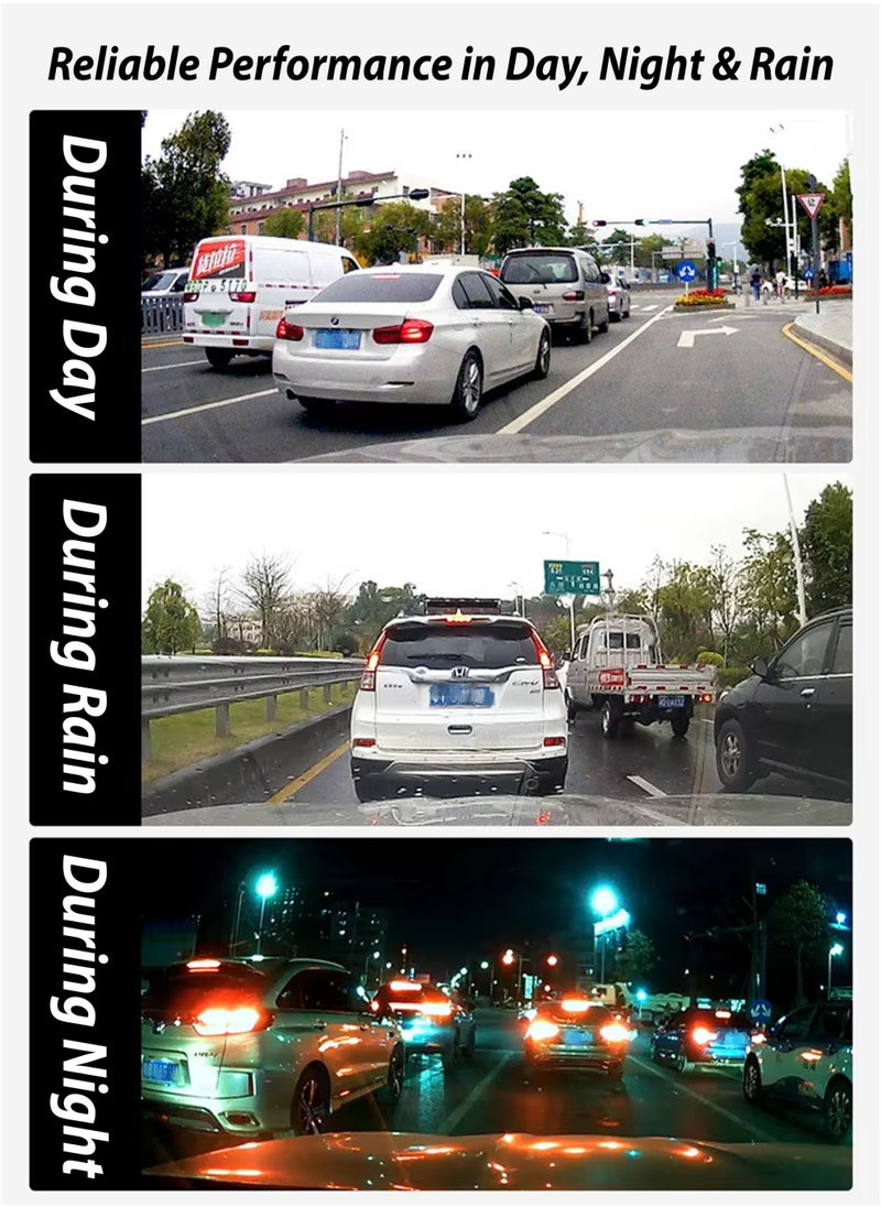 DBLEW - 1080P HD Smart DVR Rearview Mirror Dash Cam with Front and Rear Dual Cameras, 170° Wide Angle Backup Cameras, Car Video Recorder Vehicle Blackbox with Night Vision, Motion Detection, Gravity-Sensor, Anti-Glare, 10" LCD Screen, Waterproof Rear Camera, Automatic Loop Recording, Reverse Parking Assistance Easy Installation, Supports up to 32GB TF Card - Image 1