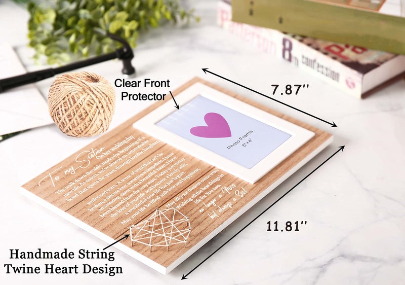 Sioial هدية إطار الصورة للعروس من أخت إطار هدية للأخت من أخت إلى أختي ، هدية إطار أختي للأخت في أخت زفافها ، تتزوج البكالوريوس دش هدية - Image 3