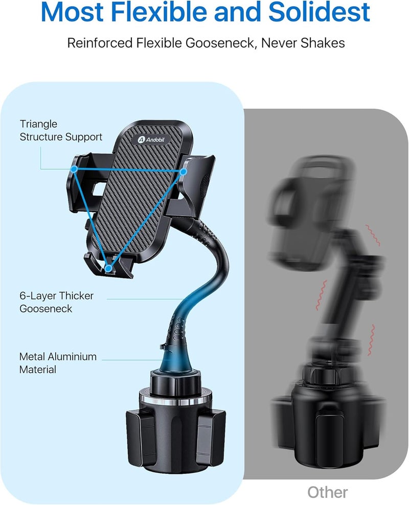 andobil [Newest Version] 15in Car Cup Holder Phone Mount - Image 4