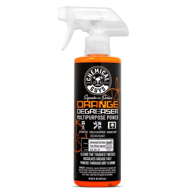 Chemical Guys Signature Series Orange Degreaser Spray - Heavy Duty All Purpose Cleaner for Engines, Tires, Undercarriages, Tools and More, Professional Strength, Breaks Down Grease, Oil & Grime, 16 oz - Image 1