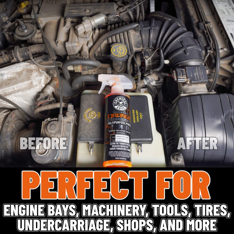 Chemical Guys Signature Series Orange Degreaser Spray - Heavy Duty All Purpose Cleaner for Engines, Tires, Undercarriages, Tools and More, Professional Strength, Breaks Down Grease, Oil & Grime, 16 oz - Image 5