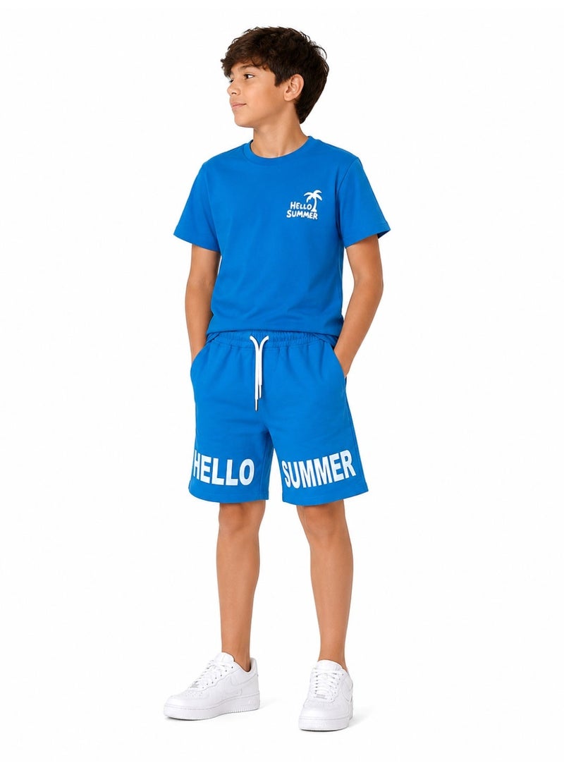 Caesar Boys' 2-piece set: short-sleeved T-shirt and shorts. - Image 1