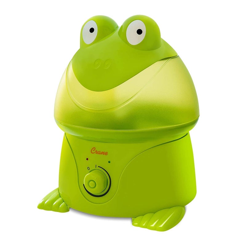 Crane Ultrasonic Cool Mist Animal Humidifier for Kids Bedroom and Nursery 1 Gallon Easy Clean Adjustable Settings Frog Humidifier