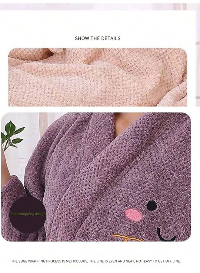 New Thicken Bathrobe for Women High Absorbent and Quick Drying, Soft Bathrobe for Adults - Image 4