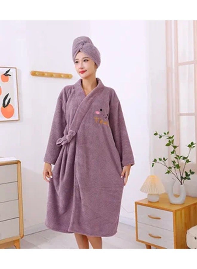 New Thicken Bathrobe for Women High Absorbent and Quick Drying, Soft Bathrobe for Adults - Image 3