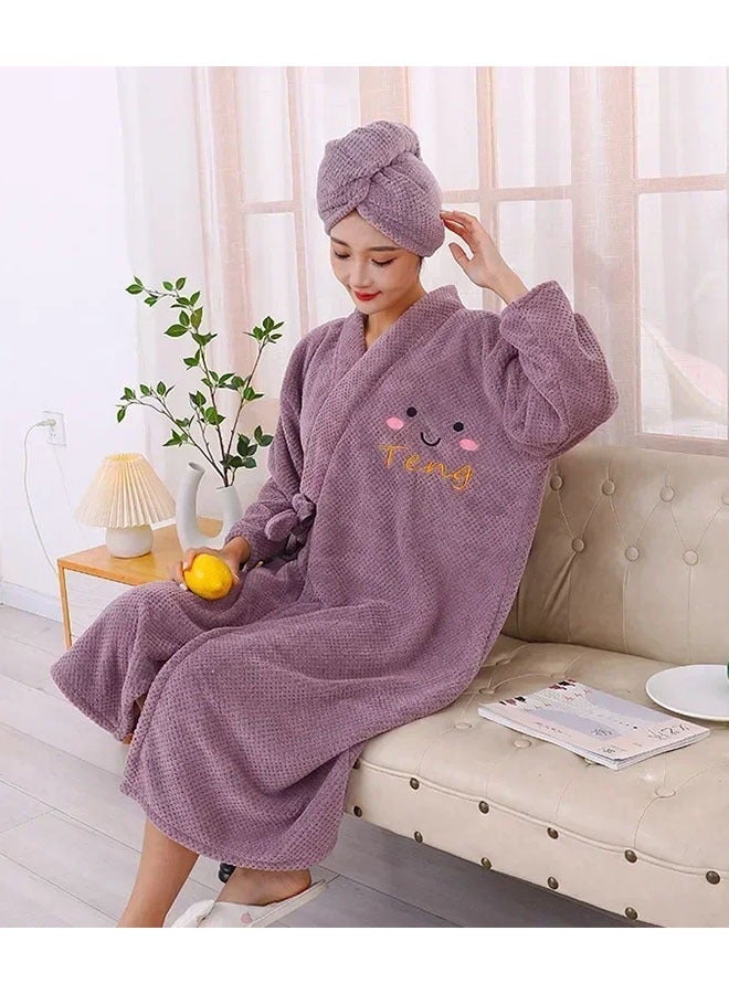 New Thicken Bathrobe for Women High Absorbent and Quick Drying, Soft Bathrobe for Adults - Image 1