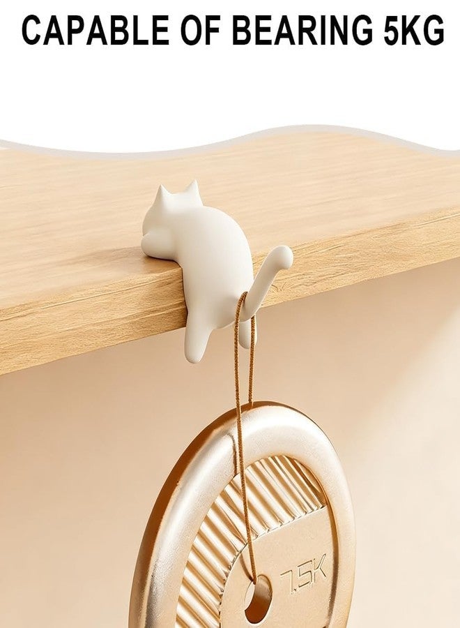 Kyraton Cute Cat Table Side Hook for Desk, Self Adhesive Edge Hanger for Bags, Headphones & Cables, Heavy Duty Space Saving Organizer for Office & Home Multicolor (Pack of 3) - Image 4