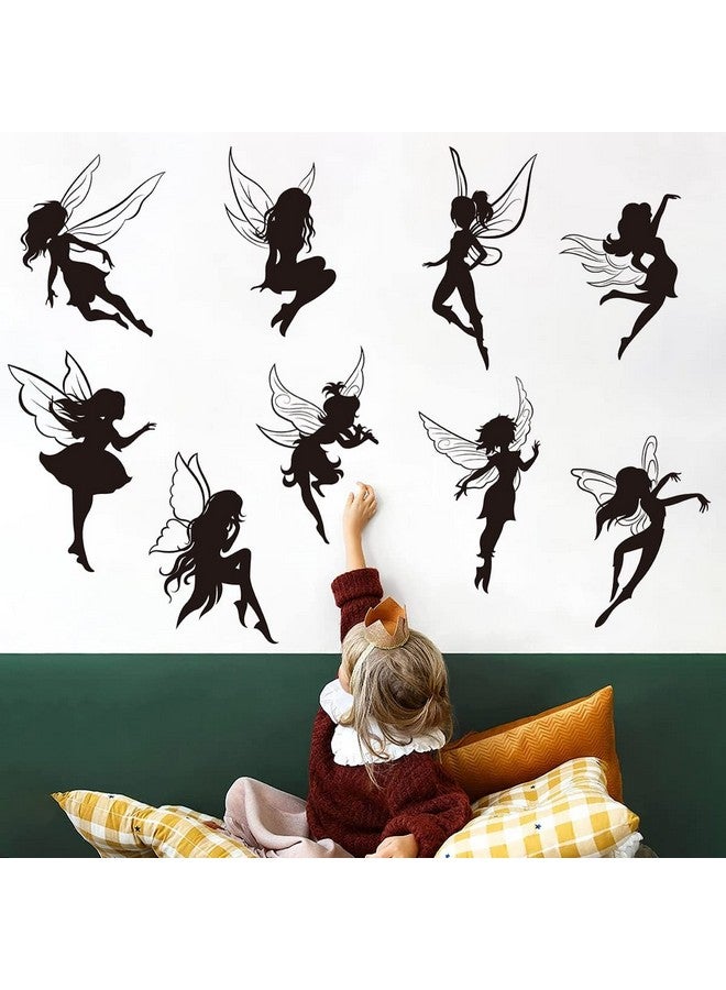 WOYINIS Black Fairy Girls Room Wall Decal DIY Cute Fairy with Large Wings Silhouette Wall Stickers Murals Decor Peel & Stick Baby Nursery Room Kids Bedroom Playroom Wall Decoration - Image 2