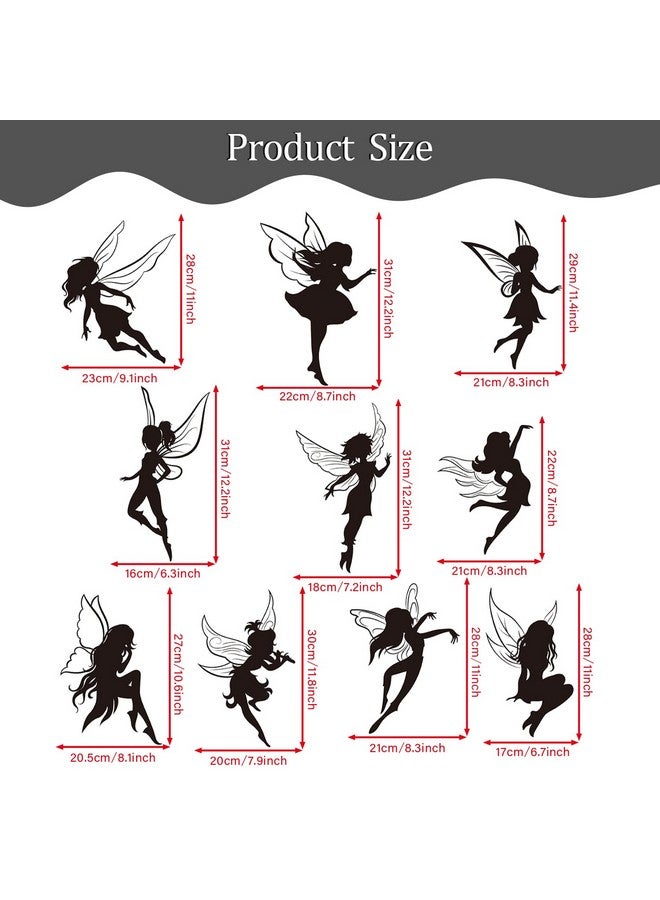 WOYINIS Black Fairy Girls Room Wall Decal DIY Cute Fairy with Large Wings Silhouette Wall Stickers Murals Decor Peel & Stick Baby Nursery Room Kids Bedroom Playroom Wall Decoration - Image 3