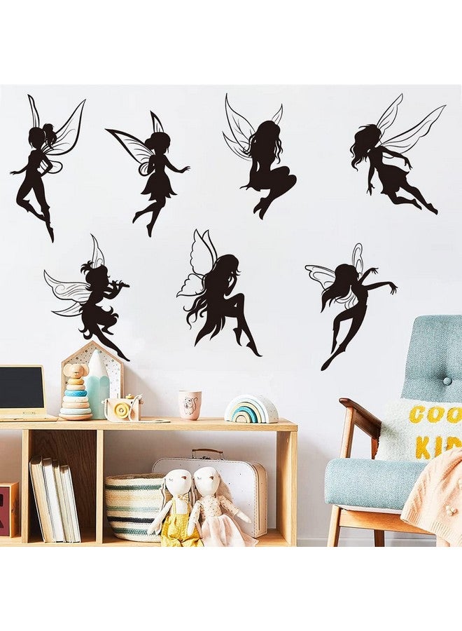 WOYINIS Black Fairy Girls Room Wall Decal DIY Cute Fairy with Large Wings Silhouette Wall Stickers Murals Decor Peel & Stick Baby Nursery Room Kids Bedroom Playroom Wall Decoration - Image 5