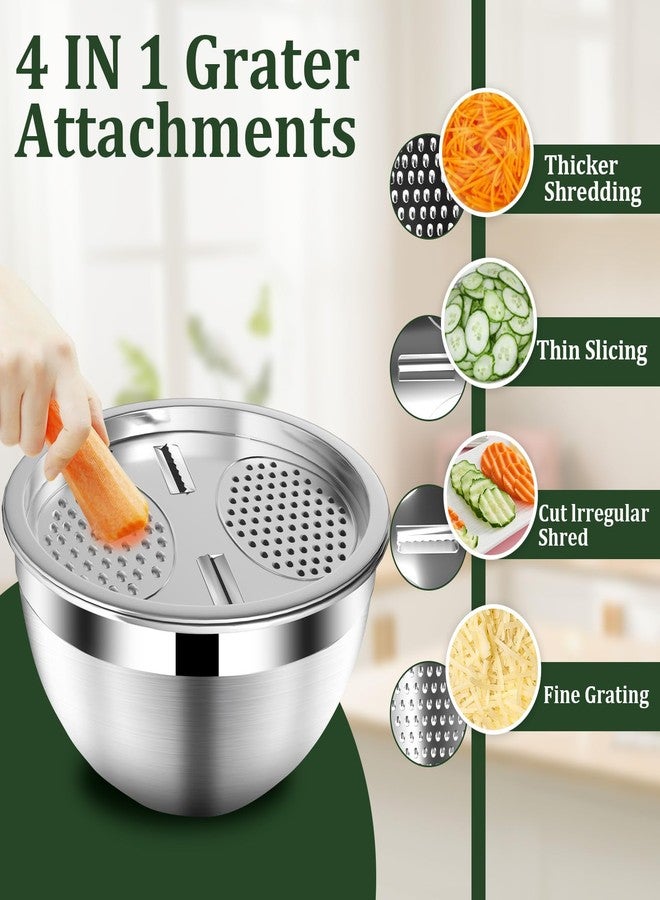 Nicdiet Mixing Bowls with Lids Set, 16PCS Stainless Steel Mixing Bowls,Nesting Storage Bowls for Kitchen with Mixing Bowls Set, Colander, Strainer & Grater , Metal Salad Bowl for Kitchen Gadgets , Cream - Image 5