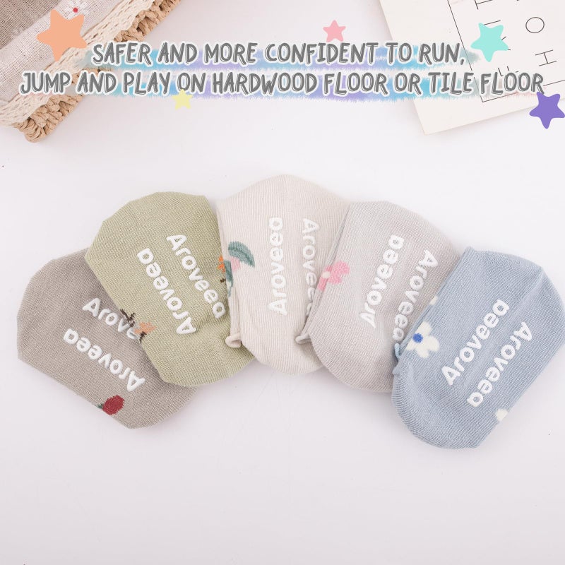 Aroveea Baby Toddle Socks Grip Non Slip Kids Boys Girls Cotton 12 Pack Ankle Cute Newborn Socks 1-3T - Image 5