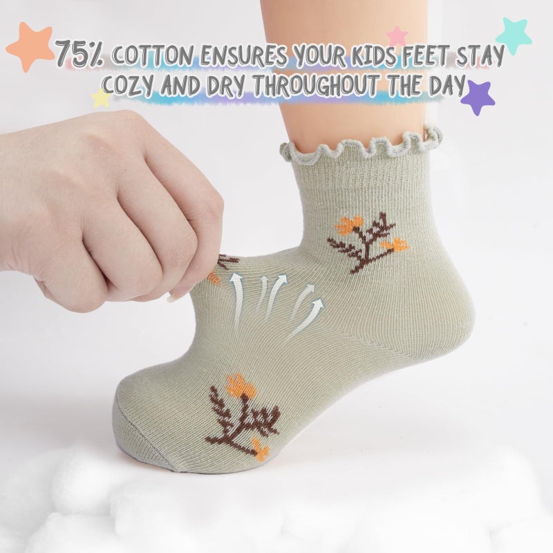 Aroveea Baby Toddle Socks Grip Non Slip Kids Boys Girls Cotton 12 Pack Ankle Cute Newborn Socks 1-3T - Image 2