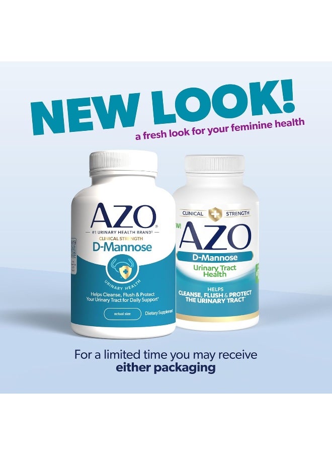 AZO - AZO D-Mannose Urinary Tract Health, Cleanse, Flush & Protect The Urinary Tract, Clinical Strength, Non-GMO, 120 Count - Image 1